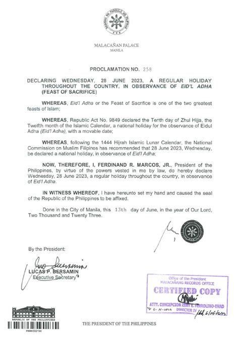 Proclamation No. 202 .